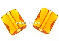 Swarovski, margele Mini rectangle, tangerine, 10x8mm - x2