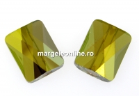 Swarovski, margele Mini rectangle, iridescent green, 8x6mm - x2