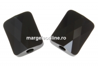 Swarovski, margele Mini rectangle, jet, 8x6mm - x2
