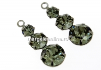 Swarovski, pandantiv pl. cu rodiu negru, Gun is hot, 24mm - x2