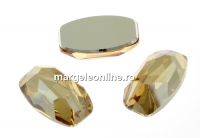 Swarovski, cabochon Organic, golden shadow CALv, 10x6mm - x1