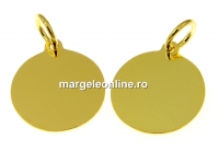 Charm banut pentru gravat, argint 925 placat cu aur, 12mm - x1