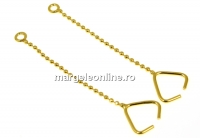 Pendant or earrings bail, gold-plated 925 silver, 42mm - x1