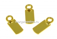 Pendant base, gold-plated 925 silver, tray 7x3.5mm - x2