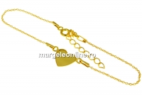 Baza bratara 16.5cm, argint 925 pl. cu aur, link inima 10mm - x1