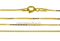 Chain, gold-plated 925 silver, box model, 45cm - x1