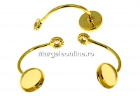 Earring extension, gold-plated 925 silver rod, round cabochon 6mm - 1pair