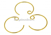 Earring findings, gold-plated 925 silver, 16mm - x1pair