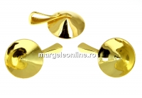 Pendant base, light gold-plated 925 silver, chaton 13mm - x1