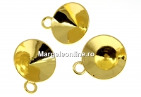 Pendant base, gold-plated 925 silver, chaton 13mm - x1