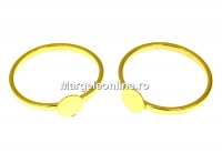 Ring base, gold-plated 925 silver, cabochon 6mm, inside 16.5mm - x1