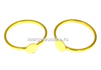 Ring base, gold-plated 925 silver, cabochon 6mm, inside 17.3mm - x1