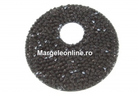 Swarovski, fine rocks pendant, black vintage rose, 40mm - x1