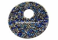Swarovski, pand. fine rocks, berm. blue mettalic gold, 40mm - x1