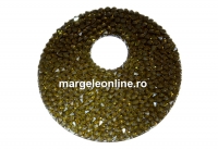 Swarovski, fine rocks pendant, black sunflower, 40mm - x1