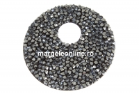 Swarovski, fine rocks pendant, black metallic  silver, 40mm - x1