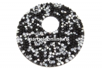 Swarovski, fine rocks pendant, black jet comet argent light, 40mm - x1