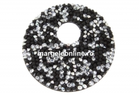 Swarovski, pand. fine rocks, black jet comet argent light, 40mm - x1