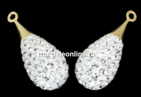 Swarovski, pand. pave placat cu aur, crystal, 20mm - x1