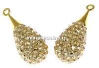 Swarovski, pand. pave placat cu aur, golden shadow, 20mm - x1