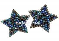 Swarovski, cabo. fine rocks, black bermuda blue, 22mm - x1