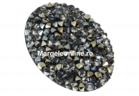 Swarovski, rocks pendant, black jet chrome, 36.5mm - x1