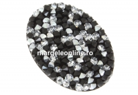 Swarovski, rocks pendant, black jet comet argent light, 36.5mm - x1