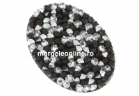 Swarovski, pand. rocks, black jet comet argent light, 36.5mm - x1