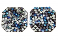 Swarovski, fine rocks pendant, black jet bermuda blue CAL, 22mm - x1