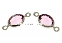 Swarovski, link pl. cu rodiu, oval, light amethyst, 15mm - x2