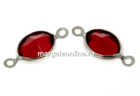 Swarovski, link pl. cu rodiu, oval, siam, 15mm - x2