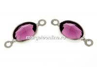 Swarovski, link pl. cu rodiu, oval, amethyst, 15mm - x2