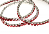 Bratara Swarovski 4428 light siam 5mm, placata cu rodiu, 18cm - x1