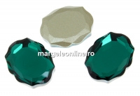 Swarovski, cabochon Baroque mirror, emerald, 10mm - x1