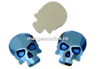 Swarovski, HF skull cabochon, silver night, 10mm - x1