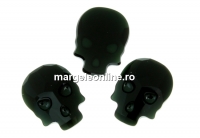 Swarovski, skull cabochon, jet, 10mm - x1