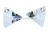 Swarovski, triangle pendant, blue shade, 12mm - x1