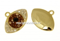 Swarovski, pand. pave placat cu aur, 14mm - x1