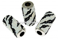 Swarovski, becharmed pave white opal jet, 22mm - x1