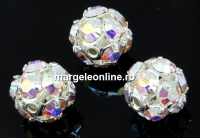 Swarovski, montees disco ball pl. cu arg, aurore boreale, 8mm - x1