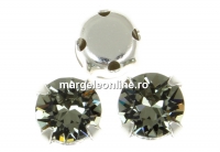 Swarovski, chaton montees, black diamond, 6mm - x10