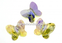 Swarovski, margele fluture, jonquil aurore boreale, 8mm - x2