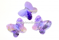 Swarovski, margele fluture, violet aurore boreale, 8mm - x2