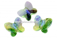 Swarovski, margele fluture, peridot aurore boreale, 8mm - x2