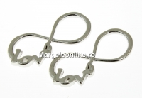 Link, infinity, Love, rhodium-plated 925 silver, 18mm - x1