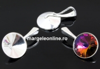 Baza pandantiv argint 925 cu bordura, rivoli Swarovski 6mm - x1