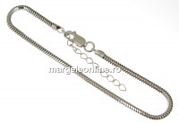 Bracelet for Swarovski Becharmed, rhodium-plated 925 silver, 18+4cm - x1
