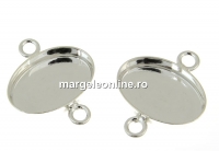 Link, base, 925 silver, for cabochon 18x13mm - x1