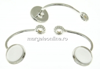 Earring extension, 925 silver rod, cabochon 6mm - 1pair