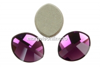 Swarovski, leaf cabochon, amethyst, 10x8mm - x1